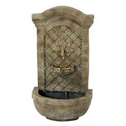 Sunnydaze Decor Sunnydaze 31"H Solar-Powered With Battery Pack Polystone Rosette Leaf Outdoor Wall-Mount Fountain -Northlight Shop GUEST 9bf84622 421c 47d1 b5d8 ae9764437de5