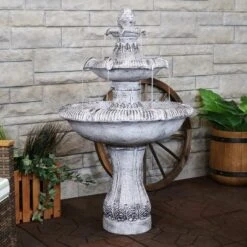 Sunnydaze Decor Sunnydaze 50"H Electric Fiberglass Reinforced Concrete 3-Tier Mediterranean-Inspired Outdoor Water Fountain -Northlight Shop GUEST 9cc8c1c6 53e6 49b0 aa56 ee949b5d2315