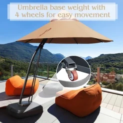 Costway 11FT Outdoor Cantilever Offset Hanging Umbrella W/ Base Wheel -Northlight Shop GUEST 9e1638f6 9678 4b64 9d1a 533f575ea368