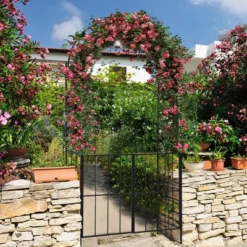 Costway Garden Arch Arbor Trellis With Gate 7.5 Ft Patio Archway Pergola For Wedding -Northlight Shop GUEST 9ee8c89f 2736 4e47 8bd4 bae6ec3434ed