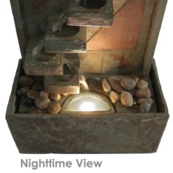 Sunnydaze Decor Sunnydaze 48"H Electric Natural Slate And Copper Accents Descending Staircase Outdoor Water Fountain With LED Light -Northlight Shop GUEST 9f019791 3fc1 4720 8763 6bedb71164f5