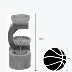 LuxenHome Gray Resin Raining Water Sculpture Outdoor Fountain With LED Lights -Northlight Shop GUEST 9f09ca77 7550 4a5c bebf 16b0da4d0351