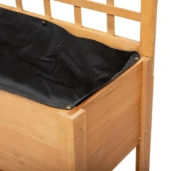 Outsunny 41'' Raised Garden Bed Mobile Elevated Wooden Planter Box Stand With Wheels, Trellis And Storage Shelf, Brown -Northlight Shop GUEST a00aa7a4 cf31 43fe 83d0 1bce53288596