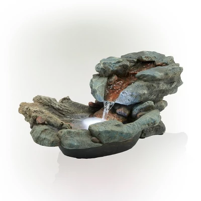 9" Fiberglass Outdoor Fountain Gray/Brown - Alpine Corporation 2 9" Fiberglass Outdoor Fountain Gray/Brown - Alpine Corporation - Image 2