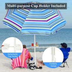 Costway 7.2 FT Portable Beach Umbrella Tilt Sand Anchor Cup Holder W/Carry Bag 16 Costway 7.2 FT Portable Beach Umbrella Tilt Sand Anchor Cup Holder W/Carry Bag -Northlight Shop GUEST a2327c1b b463 4629 a202 404d726c5522