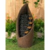 John Timberland Modern Rustic Outdoor Floor Water Fountain With Light LED 34 1/2" High Cascading For Yard Garden Patio Deck