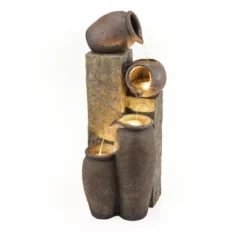 43" Indoor/Outdoor Pottery Fountain With Replaceable LED Lights Brown - Alpine Corporation -Northlight Shop GUEST a5158bef ecc2 44e6 a09a aecdca7e670a