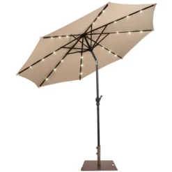 Costway 10ft Solar Lights Patio Umbrella Outdoor W/ 50 LBS Movable Umbrella Stand Red -Northlight Shop GUEST a66be301 a53d 436a 868b 53ec05949543