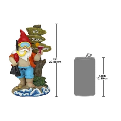 Design Toscano Happy Hour Tropical Garden Gnome Statue 5 Design Toscano Happy Hour Tropical Garden Gnome Statue - Image 5