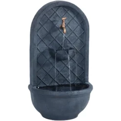 Sunnydaze Decor Sunnydaze 26"H Solar-Powered With Battery Pack Polystone Messina Outdoor Wall-Mount Water Fountain -Northlight Shop GUEST a8461250 6754 414e bf89 10d7a20d22da