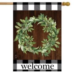 Briarwood Lane Farmhouse Wreath Welcome House Flag 28" X 40" Ever