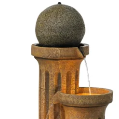 John Timberland Sphere Jugs And Column Rustic Cascading Outdoor Floor Water Fountain With LED Light 50" For Yard Garden Patio Home Deck Porch House -Northlight Shop GUEST a8f76715 8e00 438b 8224 af2a79038cc0