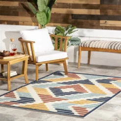 NuLOOM Brinn Geometric Striped Indoor/Outdoor Patio Area Rug