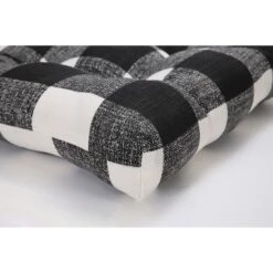 2pk Anderson Wicker Outdoor Seat Cushions Black - Pillow Perfect