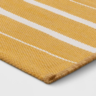 5' X 7' Outdoor Rug Broken Stripe Mustard - Project 62™ 2 5' X 7' Outdoor Rug Broken Stripe Mustard - Project 62™ - Image 2