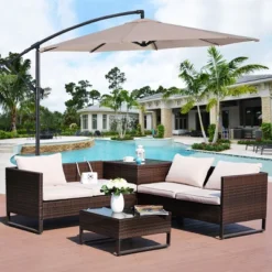 Costway 10' Hanging Umbrella Patio Sun Shade Offset Outdoor Market W/t Cross Base Beige 11 Costway 10' Hanging Umbrella Patio Sun Shade Offset Outdoor Market W/t Cross Base Beige -Northlight Shop GUEST ab7e1e7c 124b 4cf0 8081 1c249a317305