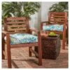Set Of 2 Painted Paisley Outdoor Seat Cushions - Kensington Garden
