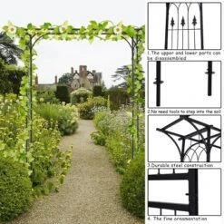 Costway Garden Wedding Rose Arch Pergola Archway Flowers Climbing Plants Trellis Metal 10 Costway Garden Wedding Rose Arch Pergola Archway Flowers Climbing Plants Trellis Metal -Northlight Shop GUEST abd30c80 3947 42f6 a6ca 5f0745d32a83