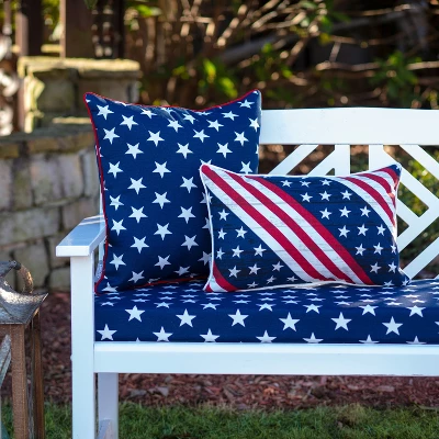 2pc Outdoor/Indoor Rectangular Throw Pillow Set Major Americana Red - Pillow Perfect 3 2pc Outdoor/Indoor Rectangular Throw Pillow Set Major Americana Red - Pillow Perfect - Image 3