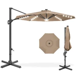 Best Choice Products 10ft 360-Degree Solar LED Cantilever Patio Umbrella, Outdoor Hanging Shade W/ Lights -Northlight Shop GUEST ae2449c7 0ec7 456a 8c0a f948eef68786
