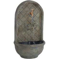 Sunnydaze Decor Sunnydaze 26"H Solar-Powered With Battery Pack Polystone Messina Outdoor Wall-Mount Water Fountain -Northlight Shop GUEST ae68bb4d 4bda 41ec 9df2 f7afb7039a09