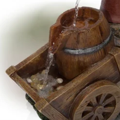 24" Vintage Red Water Pump With Wheelbarrow Fountain Small - Alpine Corporation -Northlight Shop GUEST aed6343d 4372 45b6 94db 7f9191cf9986