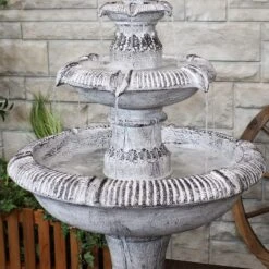 Sunnydaze Decor Sunnydaze 50"H Electric Fiberglass Reinforced Concrete 3-Tier Mediterranean-Inspired Outdoor Water Fountain -Northlight Shop GUEST b3038077 6f73 42a5 aa1b ba6bbba99d1c