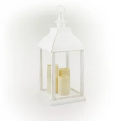 22" Candlelit Lantern With LED Lights White - Alpine Corporation 9 22" Candlelit Lantern With LED Lights White - Alpine Corporation -Northlight Shop GUEST b3463d9f 8d22 4031 9b03 b490c2030c17