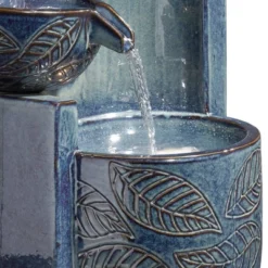 John Timberland Summer Leaves Cascading Bowls Modern Outdoor Floor Water Fountain With LED Light 26" For Yard Garden Patio Deck Porch House Exterior -Northlight Shop GUEST b552f384 8898 46cb ad14 e263a3abc704