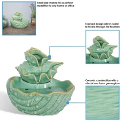 Sunnydaze Decor Sunnydaze Indoor Home Decorative Stacked Tiered Seashells Tabletop Water Fountain Feature - 7" - Green 13 Sunnydaze Decor Sunnydaze Indoor Home Decorative Stacked Tiered Seashells Tabletop Water Fountain Feature - 7" - Green -Northlight Shop GUEST b6795af7 d616 4bea b53c c15d41e7dd4a