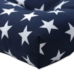 2pk Outdoor/Indoor Large Chair Pad Set Macey Americana Blue - Pillow Perfect