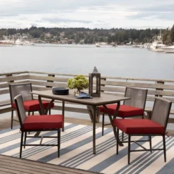 Arden Selections 21" X 21" Oceantex Outdoor Seat Cushion Nautical Red -Northlight Shop GUEST b7749039 206b 4b9d a331 3df6d7ca889b