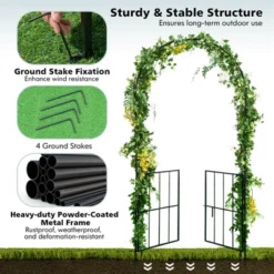 Costway Garden Arch Arbor Trellis With Gate 7.5 Ft Patio Archway Pergola For Wedding -Northlight Shop GUEST b970d1b5 4764 4477 8a3a 4f28cc8b44cd