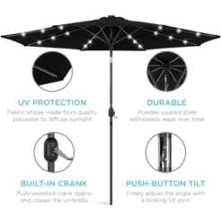 Best Choice Products 10ft Solar LED Lighted Patio Umbrella W/ Tilt Adjustment, UV-Resistant Fabric -Northlight Shop GUEST b9f1b823 cd64 4c12 a621 425c9ec5c2ef