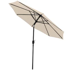 Sunnydaze Decor Sunnydaze Outdoor Aluminum Patio Table Umbrella With Polyester Canopy And Push Button Tilt And Crank - 9' -Northlight Shop GUEST bbb46c49 1afa 45ea 895f 24f62106ca28