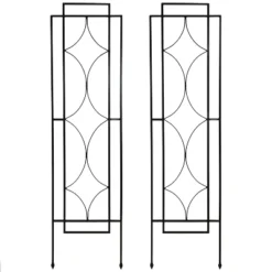 Sunnydaze Decorative Steel Metal Chic Diamonds Design Garden Trellis - Black - 2-Pack -Northlight Shop GUEST bca51ffa d0a2 49ed 93db edbf7b69077d