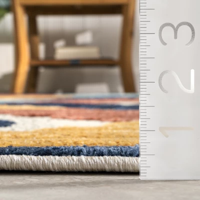 NuLOOM Brinn Geometric Striped Indoor/Outdoor Patio Area Rug 2 NuLOOM Brinn Geometric Striped Indoor/Outdoor Patio Area Rug - Image 2