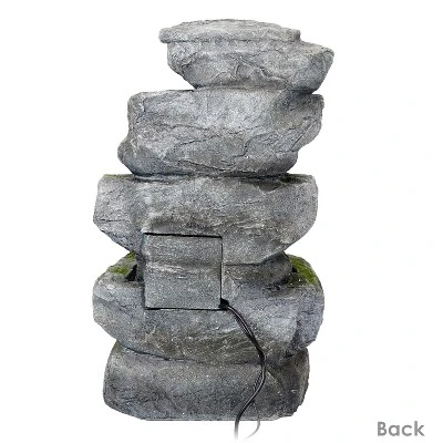 Sunnydaze Decor Sunnydaze 31"H Electric Polyresin And Fiberglass Large Rock Quarry Waterfall Outdoor Water Fountain With LED Lights 4 Sunnydaze Decor Sunnydaze 31"H Electric Polyresin And Fiberglass Large Rock Quarry Waterfall Outdoor Water Fountain With LED Lights - Image 4
