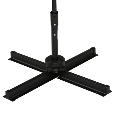 Outsunny 9.8' Offset Patio Umbrella With Base, Steel Aluminum Cantilever Umbrella With 360-degree Rotation, Tilt, 8 Ribs, Crank, Cross Base, Coffee 4 Outsunny 9.8' Offset Patio Umbrella With Base, Steel Aluminum Cantilever Umbrella With 360-degree Rotation, Tilt, 8 Ribs, Crank, Cross Base, Coffee - Image 4