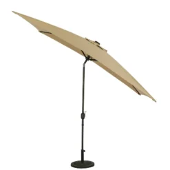 10' X 6.5' Rectangular Nassau Market Patio Umbrella With LED Bulb Lights Champagne - Island Umbrella -Northlight Shop GUEST bf601057 d62e 4ab1 b004 6fe24464e0ed