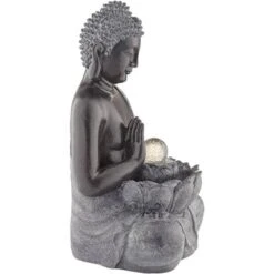John Timberland Sitting Buddha Zen Outdoor Water Fountain With LED Light 28" For Yard Garden Patio Deck Porch House Exterior Balcony Meditation -Northlight Shop GUEST c055736f c9bb 4481 9b5b 93e5f65095a4