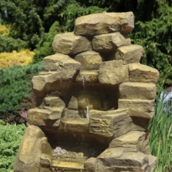 Sunnydaze Decor Sunnydaze 37"H Electric Fiberglass Stone Falls Waterfall Outdoor Water Fountain -Northlight Shop GUEST c1a30f02 90ea 4c10 b67b 796ae198bb7c