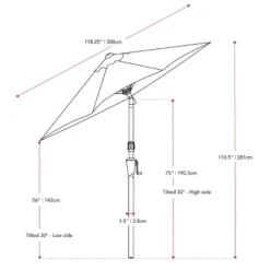 10' UV And Wind Resistant Tilting Market Patio Umbrella With Base - CorLiving -Northlight Shop GUEST c22e6b24 7f3a 4bf7 afe1 65226987e969