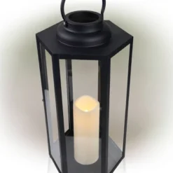 18" Hexagonal Candlelit Iron Lantern With LED Lights Black/Warm White - Alpine Corporation 12 18" Hexagonal Candlelit Iron Lantern With LED Lights Black/Warm White - Alpine Corporation -Northlight Shop GUEST c24af0ab a094 4b4e 94f0 f5006ba86923