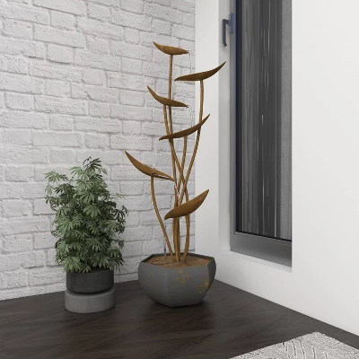 43" Metal Rustic Fountain Gold - Olivia & May 12 43" Metal Rustic Fountain Gold - Olivia & May - Image 12