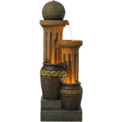 John Timberland Sphere Jugs And Column Rustic Cascading Outdoor Floor Water Fountain With LED Light 50" For Yard Garden Patio Home Deck Porch House -Northlight Shop GUEST c363c1c0 fb5c 41b8 888e 3a858dafd868