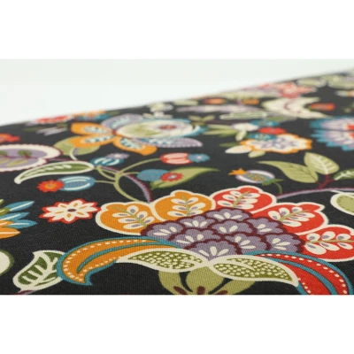 44" X 19" Outdoor/Indoor Wicker Loveseat Cushion Telfair Midnight Black - Pillow Perfect 2 44" X 19" Outdoor/Indoor Wicker Loveseat Cushion Telfair Midnight Black - Pillow Perfect - Image 2