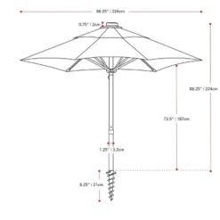 7.5' UV And Wind Resistant Beach/Patio Umbrella - CorLiving -Northlight Shop GUEST c404edac 5a56 431a 9c7b ac93ba132d89