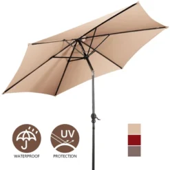 Costway 10FT Patio Umbrella 6 Ribs Market Steel Tilt W/Crank Outdoor Garden Beige -Northlight Shop GUEST c45ae23f 8195 4174 9f03 24fbaedce40d