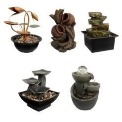 Nature Spring Tabletop Water Fountain With 3 Raku Bowls, River Rocks, And Electric Pump - 7", Silver And Black -Northlight Shop GUEST c52c60f4 ddde 42a6 ad66 5a198e036d0f